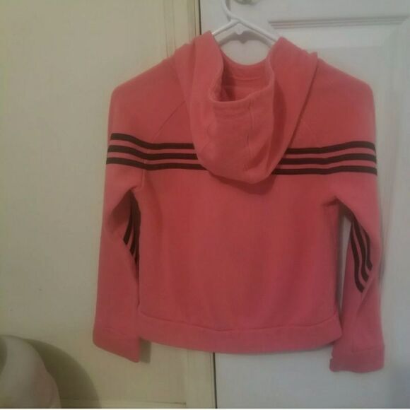 Adidas Girl's 3-Stripe Pullover Hoodie Sweatshirt Athleisure Pink Size Large - Picture 4 of 11